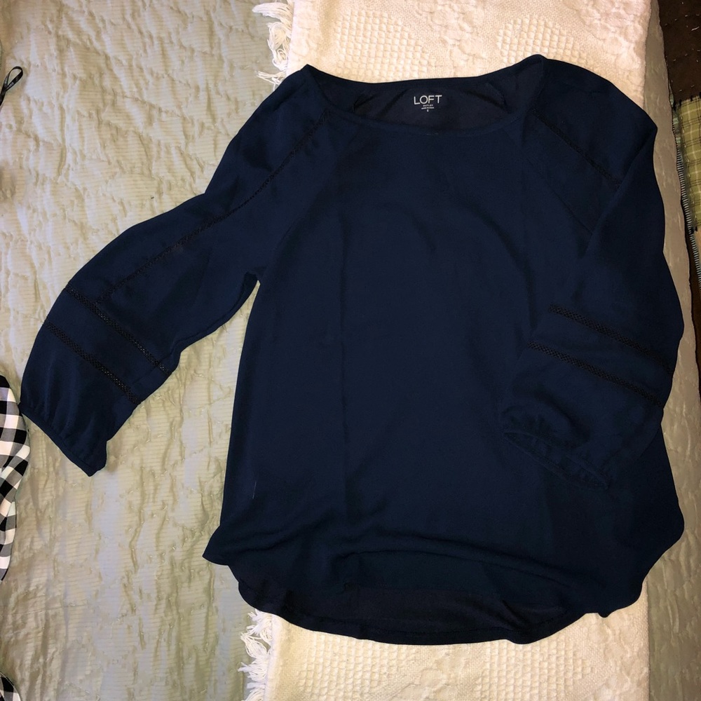 LOFT Navy Blouse